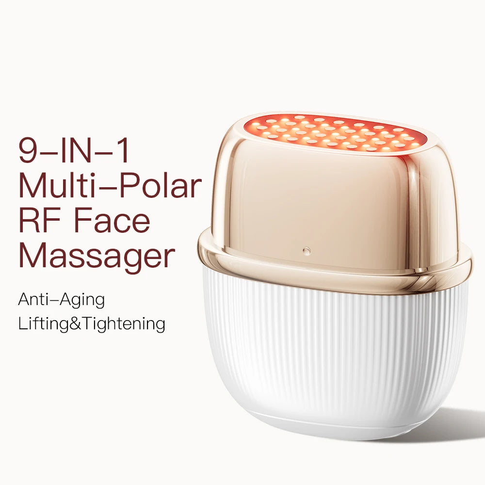 Multi-Polar RF Beauty Device Skin Tightening Anti-Aging Wrinkle 3Color LED Skincare 24K Gold Face Radiofrequency Massager